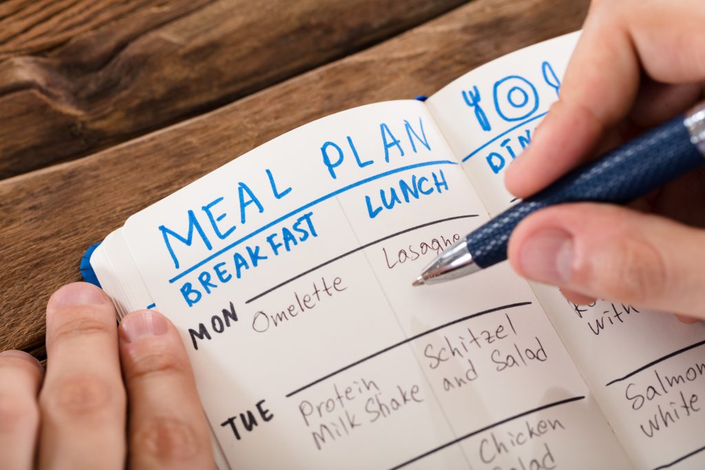 Completing a meal plan