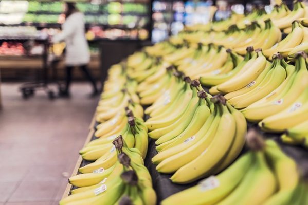 Bananas in a supermarket
